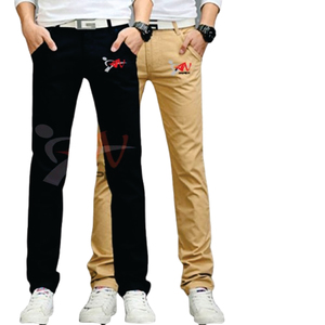 Pantalons de haute qualité pour hommes Pantalon de jogging taille moyenne en coton léger avec logo imprimé personnalisé - Product Image 1