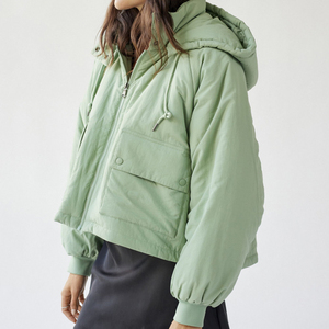 Chaquetas Acolchadas con Cierre y Relleno de Algodón Estampadas OEM, para Mujer, Color Sólido, Transpirables, Ajuste Holgado, Diseños de Moda - Product Image 5