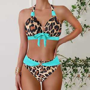 Maillot de bain bikini femme grande taille avec logo personnalisé, ensemble 2 pièces, imprimé couleur, nœud, tenue de plage, maillot de bain de qualité supérieure - Product Image 3