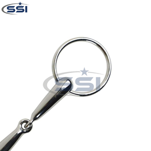 Bocado de equitación ligero de acero inoxidable con anillo suelto hueco y articulación simple - Product Image 4