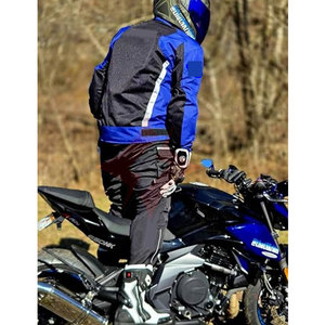 Veste de moto respirante, couleur personnalisée, polyester/cuir, protection, utilisation tout-terrain, aventure, sports double usage, unisexe - Product Image 5