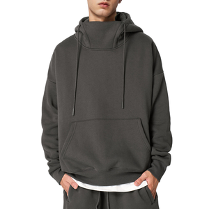 Sudadera con capucha extragrande de algodón personalizada French Terry Drop Shoulder Cotton Blank Sudaderas con capucha personalizadas para hombre - Product Image 1