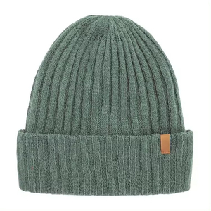 Unisex Teal Ribbed Knit Beanie Hat 100% Acrylic <b>Winter</b> Casual for Adults Harry Johnson Production - Product Image 4