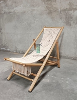 Chaise longue en bambou pliable, design macramé écologique, chambre à coucher, salle à manger, salon, hôtel, extérieur, école, maison, bureau