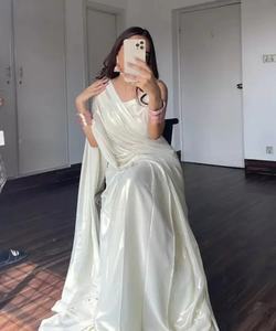 Sari Silk listo para usar fiesta India ropa de boda en precio al por mayor trabajo de bordado tradicional banarasi Khadi - Product Image 6