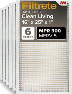 แผ่นกรองอากาศ Filtrete ขนาด 16x25x1 นิ้ว MERV 5, แพ็ค 6 ชิ้น สำหรับเครื่องปรับอากาศและเครื่องทำความร้อน HVAC, MPR 300 ป้องกันฝุ่นละอองขั้นพื้นฐาน - Product Image 4