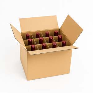 Cajas Reciclables para 12 Botellas de Vino, Dimensiones Internas 32x25x32 cm, con Divisores de Malla - Product Image 6