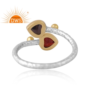 Best Design Sterling <b>Silver</b> Natural <b>Garnet</b> & Smoky Gemstone <b>Ring</b> Custom Design Jewelry For Women Gift For Her - Product Image 2