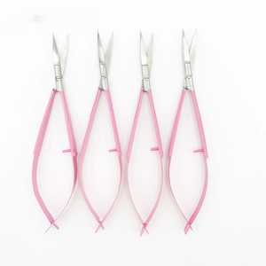 Tijeras de Precisión Rectas de Acero Inoxidable Extra Afiladas Personalizadas para Dar Forma a las Cejas y Pestañas, Tijeras de Resorte para el Cuidado Personal - Product Image 1