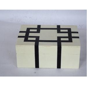 Caja de incrustaciones de hueso a rayas en blanco y negro de alta calidad disponible en todos los tamaños y colores organizador de joyero artesanías de hueso indio - Product Image 4