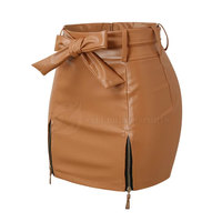 Jupes Courtes en Cuir pour Femmes les Plus Vendues, Logo Personnalisé, Haute Qualité, Écologiques, Grandes Tailles, Décontractées, Été, Motif Uni, Extérieur