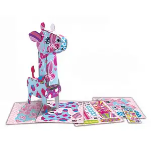 2024 Hete Verkoop 3d Puzzelmodel Kinderen Maken Je Eigen Dier Giraffe Papier 3d Puzzel