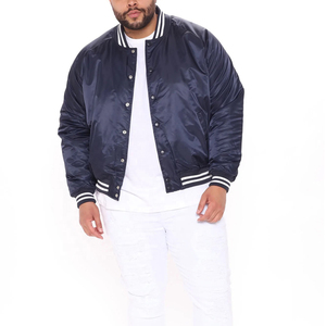 Vente en gros Logo personnalisé/étiquette 100% polyester marron bordeaux satin Varsity Letterman satin blouson bombardier pour homme - Product Image 3