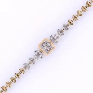 Solid Lab Grown mix Round Cut Diamond Bangle in 14K Yellow Rose White <b>Gold</b> Moissanite <b>Bracelets</b> & Bangles - Product Image 6