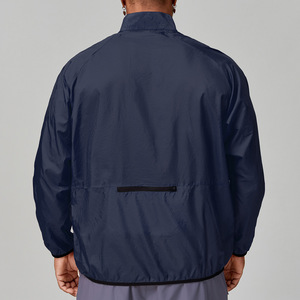 Veste coupe-vent légère en toile imperméable à col montant et capuche pour homme, 100% coton - Product Image 2