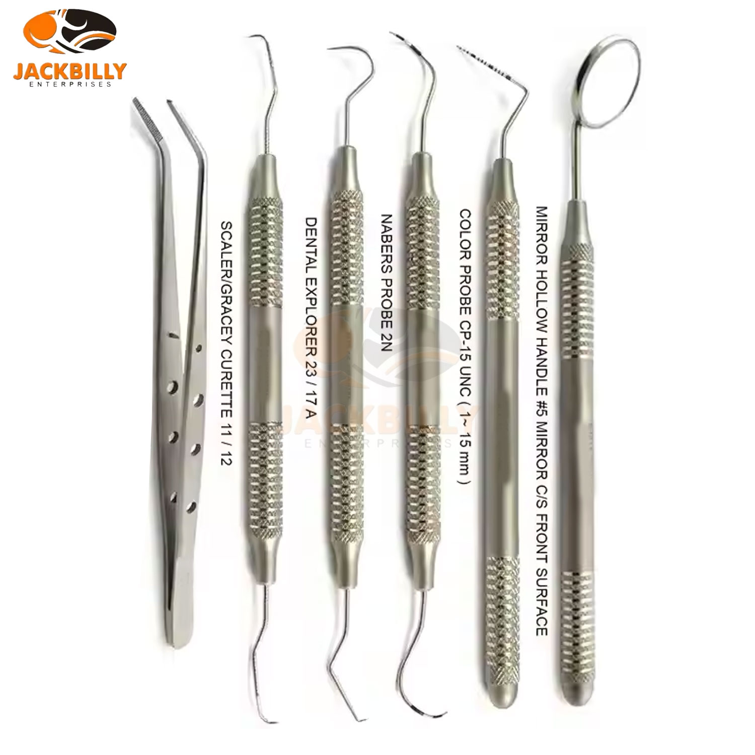 Kit Dentistico Studente 8 Pezzi In Acciaio Inox – Scaler, Pinzette, Pick – MAQNSCO