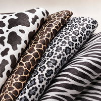 Tissu en similicuir PU à imprimé animal, grain régulier et grain litchi, pour sacs, chaussures et projets DIY