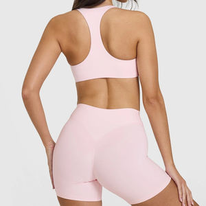 ชุดออกกำลังกายไร้รอยต่อสำหรับผู้หญิง 2 ชิ้น เสื้อชั้นในกีฬาและกางเกงขาสั้นรัดรูป ชุดออกกำลังกาย 2 ชิ้น ชุดกีฬา ชุดโยคะ - Product Image 2