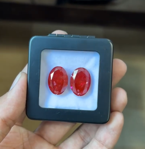 Diamant CVD de laboratoire de couleur rouge vif fantaisie, taille ovale, de 1,00 à 5,00 carats, certifié IGI, clarté VS - Product Image 2