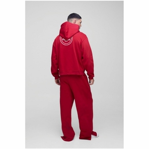 เสื้อฮู้ดสวมหัวผ้าฝ้ายอินทรีย์100% ของผู้ชาย, เสื้อแนวสตรีทโอเวอร์ไซส์ใหญ่พิเศษปักลายลูกปัดมีฮู้ด - Product Image 5