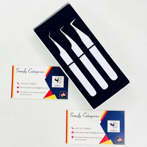 Pinzas para Pestañas Somofy Enterprises con Recubrimiento Blanco - Acero Inoxidable de 10 mm, Precisión, Duraderas, Puntas Lisas/Serradas/Dentadas, Logotipo Personalizado - Product Image 2