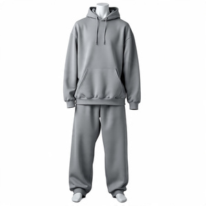 ชุดเสื้อมีฮู้ดและกางเกงวอร์มแฟชั่นสำหรับผู้ชายโอเวอร์ไซส์กางเกงขาบานแนวสตรีท500 GSM พรีเมี่ยม - Product Image 6