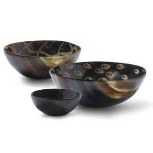 Bol à salade en corne biologique de qualité supérieure Design naturel rustique Plat de service écologique pour décoration de table à manger Fête - Product Image 1