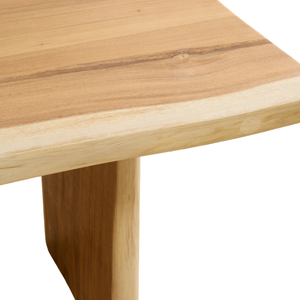 Modern Solid Suar <b>Wood</b> Rectangular Slab <b>Dining</b> <b>Table</b> with Thick Top and Panel <b>Legs</b> for Home & Hotel Use 6-Seater - Product Image 6