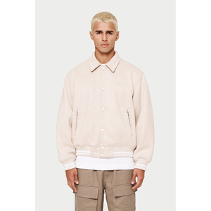 Blouson aviateur en satin personnalisable grande taille veste universitaire boutonnée décontractée à fermeture réversible respirante en coton d'automne vente en gros - Product Image 5