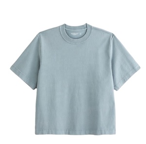 เสื้อยืดขายส่ง เนื้อผ้าหนา แขนสั้น ทรงหลวม ทรงบ็อกซี่ ผ้าฝ้าย 100% สีพื้น ไม่มีลาย ไหล่ตก - Product Image 4