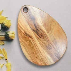 Gran tabla de cortar de madera adecuada para cortar verduras, frutas, pan, carne con acabado de superficie pulida suave y duradera - Product Image 3