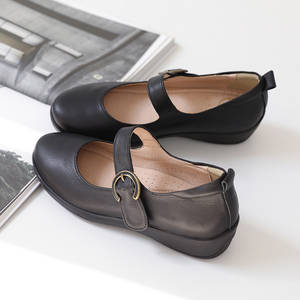 [JSHOE] Women Handmade Genuine Lambskin Leather Comfort Flats 4cm Low Heel Casual Walking Shoes - Product Image 4