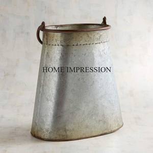 Metal Decorative Flower <b>Planter</b> And Pots Galvanized Made Large Size Handmade Tabletop And Floor Decor Pots Supplies In Low Price - Product Image 1