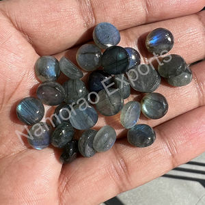 Labradorite naturelle 7x7mm Cabochon rond toutes tailles disponibles dos plat fabrication de bijoux pierre pierres précieuses en vrac - Product Image 3