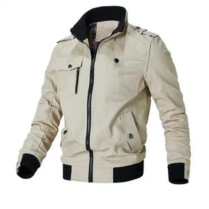 Chaqueta bomber de satén de poliéster con logotipo personalizable para hombre con cuello levantado, ropa informal de calle para Primavera, servicio OEM - Product Image 4