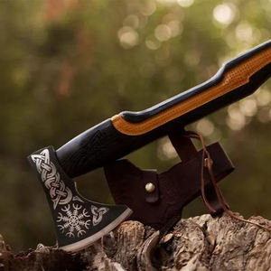 Hacha Tomahawk Artesanal de Acero Industrial con Alto Contenido de Carbono, Multiusos, para Camping, Supervivencia al Aire Libre, Mango de Madera de Palisandro, Cuero, 1.5 kg - Product Image 2