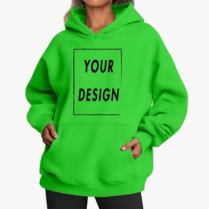 Calidad superior de peso pesado logotipo personalizado Puff estampado americano 100% algodón 430G Fleece Streetwear mujeres sudaderas con capucha - Product Image 1