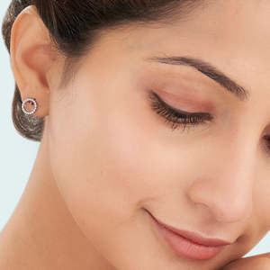 Rose Gold <b>Heart</b> Stud <b>Earrings</b> for Women 14k 18k Gold Plated Zircon IGI Certified - Product Image 2