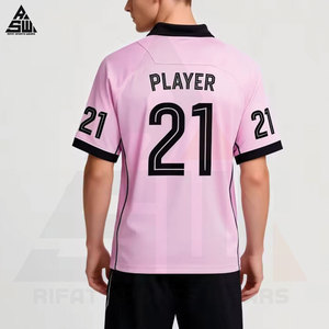 Maillot de football personnalisé brodé pour homme – Tenue de sport d'été respirante à séchage rapide – Ensemble court à col en V avec numéros - Product Image 1