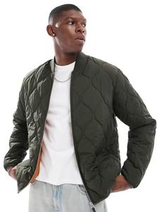Chaqueta acolchada de nailon de doble cara OEM con logotipo personalizado, cazadora impermeable con bolsillo lateral, chaqueta de vuelo con cremallera para hombre - Product Image 1