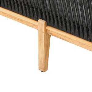 โซฟาในสวนทำจากไม้สักสีทึบพร้อมเบาะรองนั่งโซฟาไม้สีเทาเข้มมีเชือก - Product Image 6