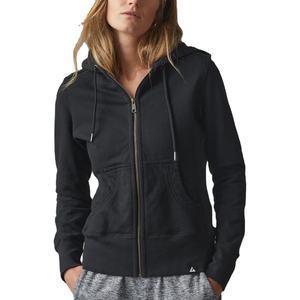 Sweat à capuche zippé en polaire classique pour femmes avec logo avant et poche kangourou pour un usage quotidien - Product Image 1