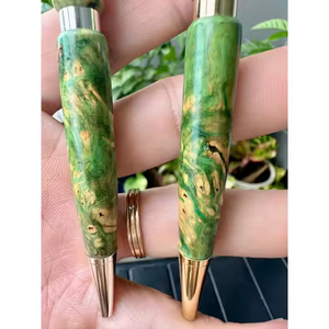 Stylo à bille en bois de ronce unique fait à la main en couleur café largeur d'écriture de 0.7mm - Product Image 6