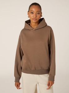 เสื้อฮู้ดผู้หญิงบ็อกซี่ผ้าฝ้าย100% พิมพ์ลายกำหนดเองโลโก้ด้านหน้าสวมใส่สบายอบอุ่นในฤดูหนาว - Product Image 3