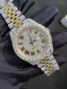 Montre-bracelet mécanique classique unisexe en acier inoxydable de haute qualité, sertie de moissanite VVS, automatique, résistante à l'eau 3 BAR - Product Image 4