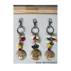 Seashell Keychain Coastal Handmade Shell Cotton Rope for Purse Charm Souvenir Wholesale Vietnam - Product Image 5
