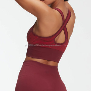 Soutien-gorge de sport pour femmes de grande taille, dos nu, haut court de yoga, soutien-gorge de fitness antichoc avec bonnets amovibles pour la course et l'entraînement - Product Image 3