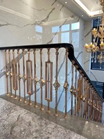 Luxus vergoldete Balustraden Aluminium Edelstahl Baluster Kunst geländer für Villen Hotels Lobby Projekte