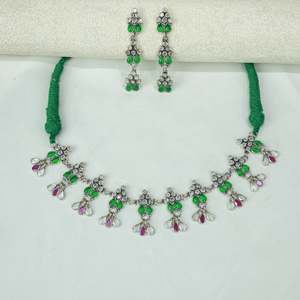 Conjunto de Gargantilla y Pendientes de Plata con Diseño Floral Bohemio Ayushi, Joyería Fina para Bodas y Regalos, Chapado en Oro con Circonitas - Product Image 4