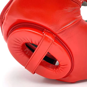 Casque de boxe personnalisé en cuir rouge, protection des joues, protection de la tête pour le MMA, le sparring, la Muay Thai, les arts martiaux - Product Image 5